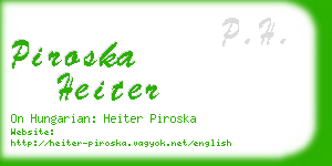 piroska heiter business card